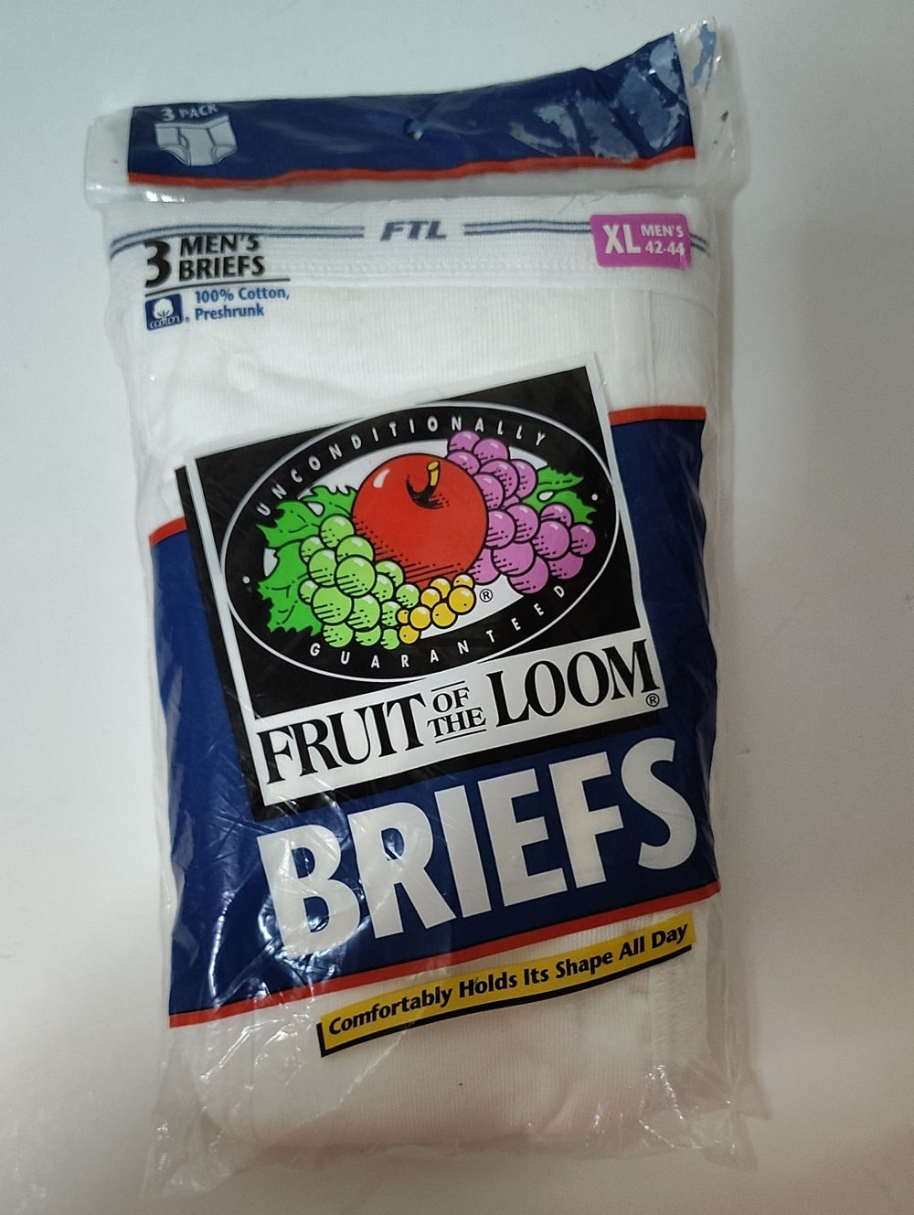 Vtg FTL 1996 Fruit of the Loom Men's Classic White Briefs - 3Pack - Size XL